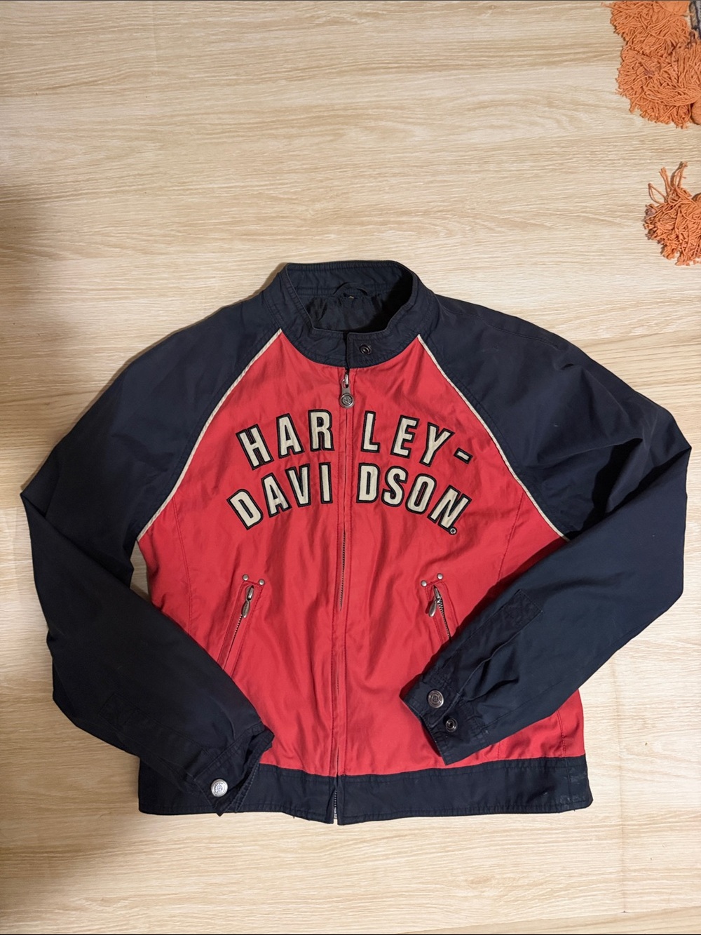 Harley-Davidson Red and Black Lightweight Zip Jacket